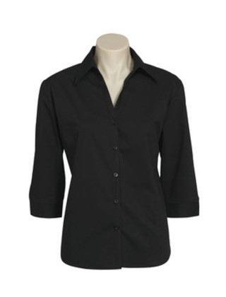 Women's Metro 3/4 Sleeve Shirt - Black:Black