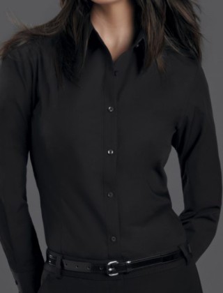 Women's Long Sleeve Shirt - Black:Black