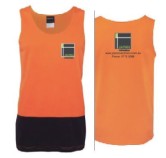 Unisex Hi Vis Singlet - Orange/Navy 